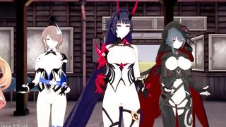 0409 -【R18-MMD】Honkai Impact 3rd 崩坏三 four Thicc valkyrie and the lucky captain