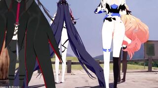 0409 -【R18-MMD】Honkai Impact 3rd 崩坏三 four Thicc valkyrie and the lucky captain