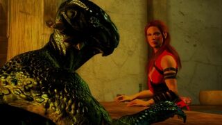 Lizardman gets milked by Sexy Red Head MILF in Bar THE ULTIMATE PLEATURE SKYRIM