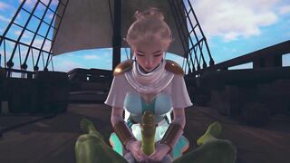 Cute elf jerking off orc cock pov