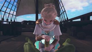 Cute elf jerking off orc cock pov