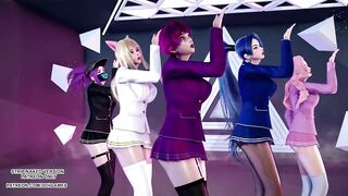 [MMD] STAYC - RAN2U Ahri Akali Kaisa Evelynn Seraphine Hot Kpop Dance KDA League of Legends