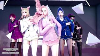 [MMD] STAYC - RAN2U Ahri Akali Kaisa Evelynn Seraphine Hot Kpop Dance KDA League of Legends