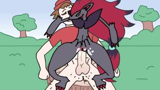 POKEMON ZOROARK gets VERY NAUGHTY andLOVES COCK and CUM