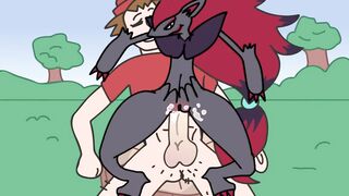 POKEMON ZOROARK gets VERY NAUGHTY andLOVES COCK and CUM