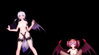 【MMD】Womanizer - Succubus Haku & Teto【R-18】