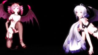 【MMD】Womanizer - Succubus Haku & Teto【R-18】