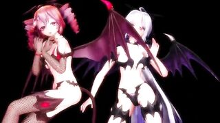 【MMD】Womanizer - Succubus Haku & Teto【R-18】