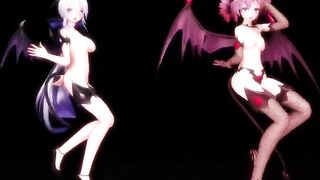 【MMD】Womanizer - Succubus Haku & Teto【R-18】