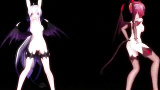 【MMD】Womanizer - Succubus Haku & Teto【R-18】