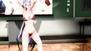 【SEX TOY-MMD】VALENTI Full teacher Haku - Dildo in the end【R-18】