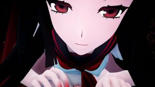 Yandere black-haired beauti Creampie - MMD ASMR