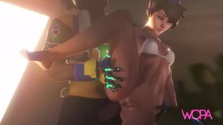 Overwatch Tracer in interracial sex with BBC - [ WOPA ] 3D HD