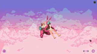 Furry game Cloud Meadow Guy in pink bunny costume | Strapon from the main character