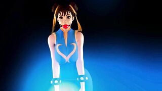 Chun-Li Struggling in Bondage