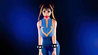 Chun-Li Struggling in Bondage