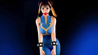 Chun-Li Struggling in Bondage