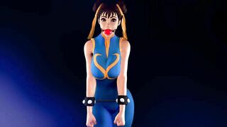 Chun-Li Struggling in Bondage