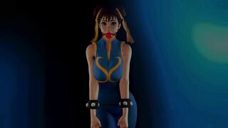 Chun-Li Struggling in Bondage