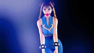 Chun-Li Struggling in Bondage