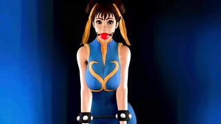 Chun-Li Struggling in Bondage