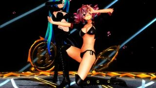 【MMD】Miku-san & Tet-san - Girls with a brain burst!【R-18】