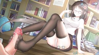 Cute Honey 2 Cat-girl Game footjob in pantyhose