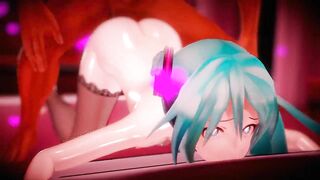 Miku X Dark Miku Get Down And Dirty - MMD