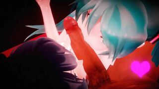 Miku X Dark Miku Get Down And Dirty - MMD