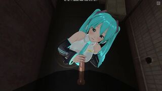 3D HENTAI POV Hatsune Miku Jerking Your Cock