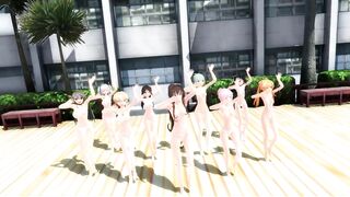 【MMD】Girls in the courtyard【R-18】