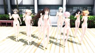 【MMD】Girls in the courtyard【R-18】