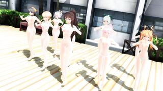 【MMD】Girls in the courtyard【R-18】