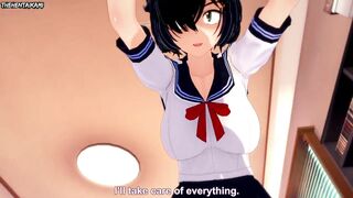 POV Hentai Feet Mikoto Urabe pleases you with her feet Mysterious Girlfriend X