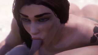 Buff Woman Goes Rough and Hard On The Dick - 3D Animation