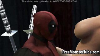 Foxy 3D cartoon blonde babe gets fucked by Deadpool