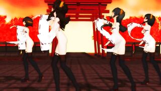 【MMD】KanColle Kongo-class 4 sisters who are transparent & paradise【R-18】