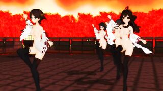 【MMD】KanColle Kongo-class 4 sisters who are transparent & paradise【R-18】