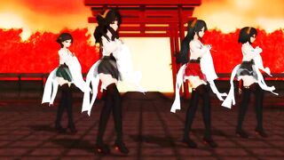 【MMD】KanColle Kongo-class 4 sisters who are transparent & paradise【R-18】