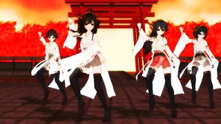 【MMD】KanColle Kongo-class 4 sisters who are transparent & paradise【R-18】