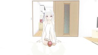 3D HENTAI POV Emilia footjob your cock