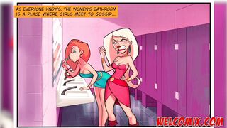 Gossip in the bathroom - College Perverts