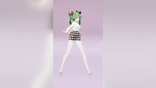 Hatsune Love Cycle Vertical Screen - Undress Dance Nude 3D Dark Green Hair Color Edit smixix