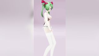 Hatsune Love Cycle Vertical Screen - Undress Dance Nude 3D Dark Green Hair Color Edit smixix