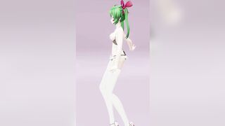 Hatsune Love Cycle Vertical Screen - Undress Dance Nude 3D Dark Green Hair Color Edit smixix