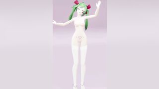 Hatsune Love Cycle Vertical Screen - Undress Dance Nude 3D Dark Green Hair Color Edit smixix