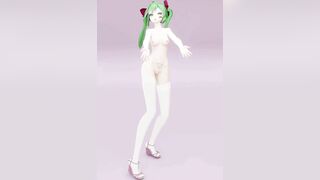 Hatsune Love Cycle Vertical Screen - Undress Dance Nude 3D Dark Green Hair Color Edit smixix