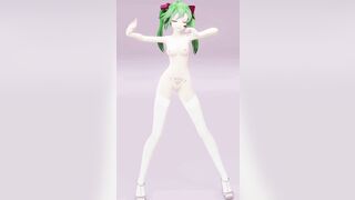 Hatsune Love Cycle Vertical Screen - Undress Dance Nude 3D Dark Green Hair Color Edit smixix