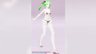 Hatsune Love Cycle Vertical Screen - Undress Dance Nude 3D Dark Green Hair Color Edit smixix