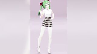 Hatsune Love Cycle Vertical Screen - Undress Dance Nude 3D Dark Green Hair Color Edit smixix